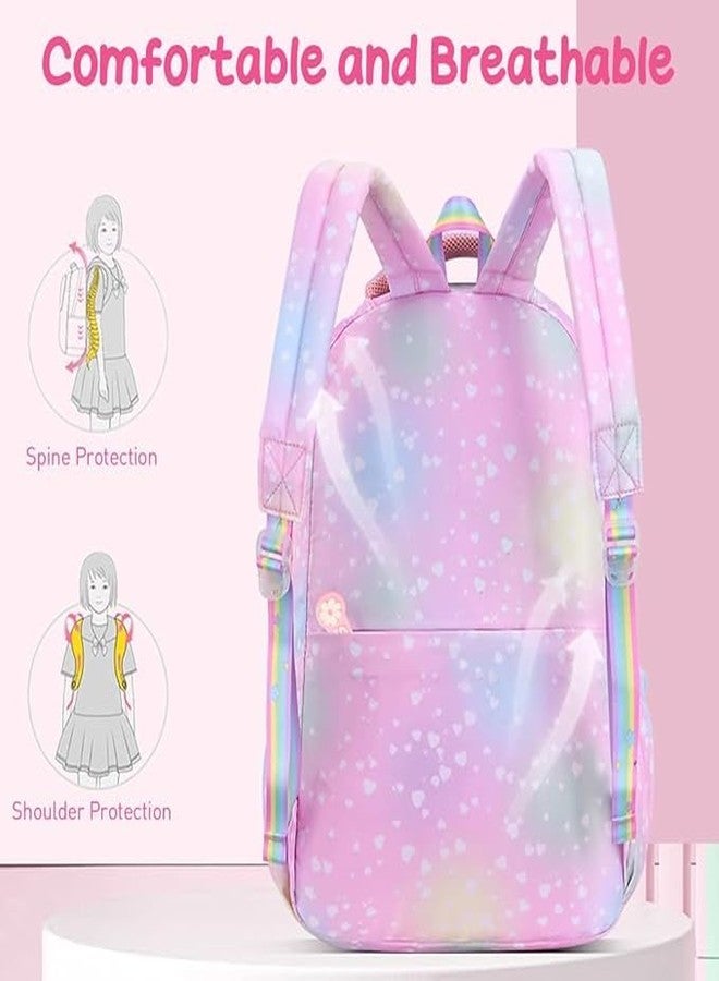 SELOME School Bag for Girls 7-12 Years Old Cartoon Large Waterproof Backpack Stylish Durable Burden Relief Kids School Bag for Girls Cute School Bag Birthday Rakhi Gift for Girls - Purple - Image 5