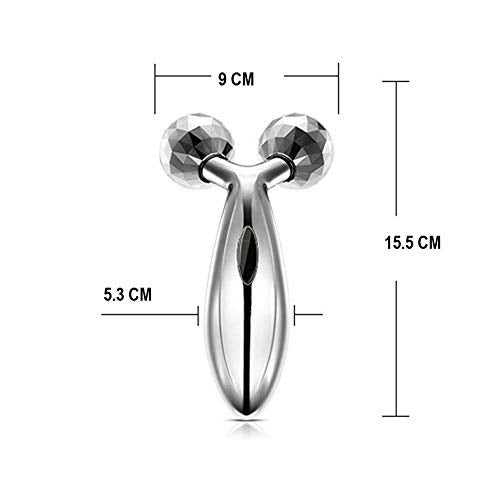 MELVIS 3D Manual Roller Massager 360 Rotate Roller Face Body Massager For Skin Lifting, Wrinkle Remover and Facial Massage, Relaxation and Skin Tightening Tool For Uni- Sex(Silver Color) - Image 2