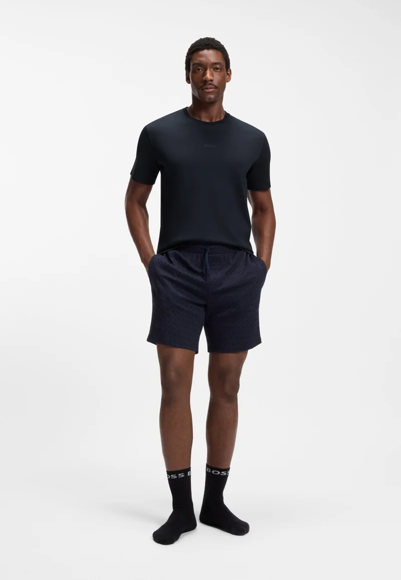 BOSS Dark Blue Two-piece pyjama set in cotton for Men | Best Price UAE