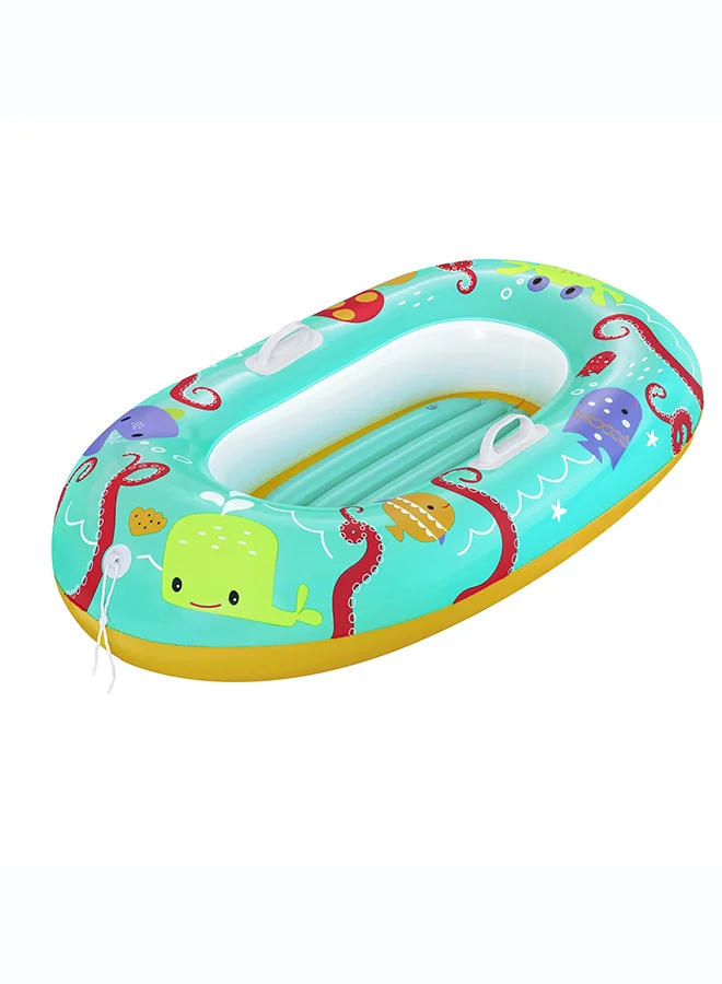 Bestway Bestway, 47" x 31"/ Tropical Crew Baby Boat Inflatable Outdoor Water Play Toy for Kids and Families, Durable Premium Quality Material, Easy Inflate and Deflate Design, Pool Beach Garden Summer Fun Activity, 1.19mx79cm