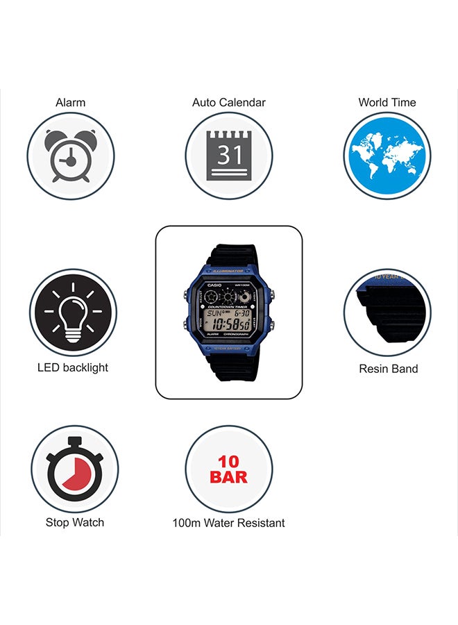 CASIO Boys Youth Digital Watch AE-1300WH-2AVDF - 42 mm - Black - Image 5