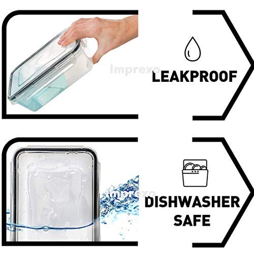 IMPREXO airtight plastic containers for kitchen storage containers for kitchen airtight kitchen containers (Pack of 6, 6070 ML) - Image 2