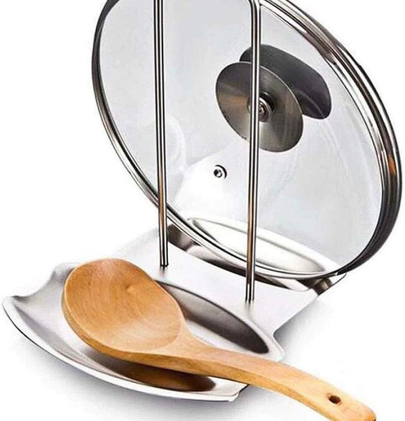 ETCBUYS Stainless Steel Spoon and Lid Rest Stand Holder Kitchen Utensil Heat-resistant Home Appliance Stand Holder Durable Kitchen Accessory - Image 2