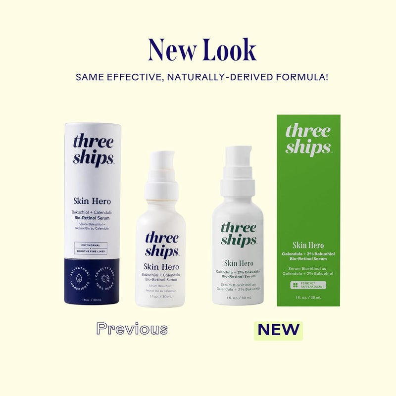 Three Ships SkinHero Bio Retinol Serum with Calendula 2 Bakuchiol Reduces Appearance of Fine Lines and Breakouts Supports Skin Firmness 1 floz - Image 2