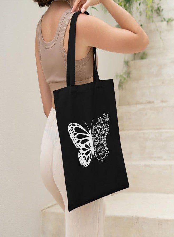 TrendoPrint Large Tote Bag for Women with Zip, Stylish Cotton Handbags, Canvas Tote Bags for College & Groceries NTBC17 - Image 2