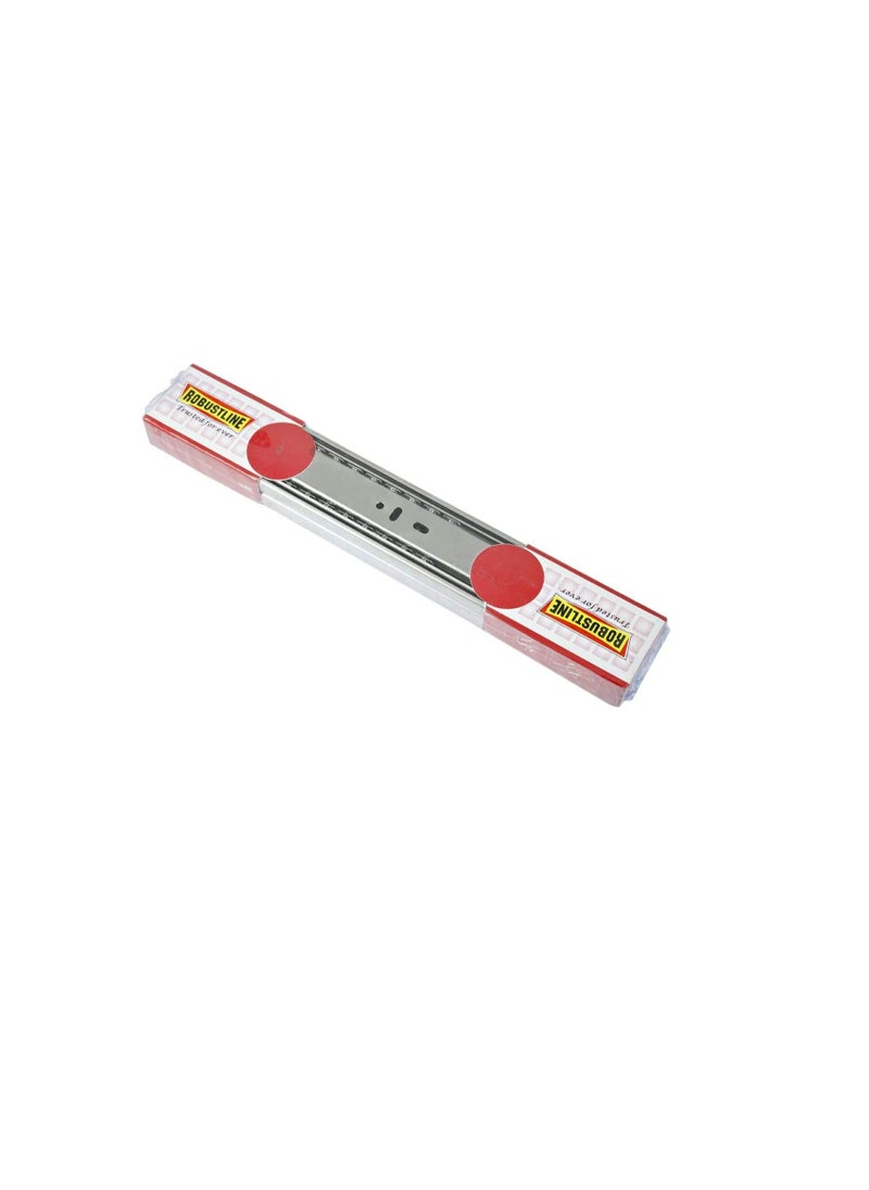 ROBUSTLINE Robustline Side Mounted Full Extension Drawer Slides Set - Silver, 12 inch  - Image 1
