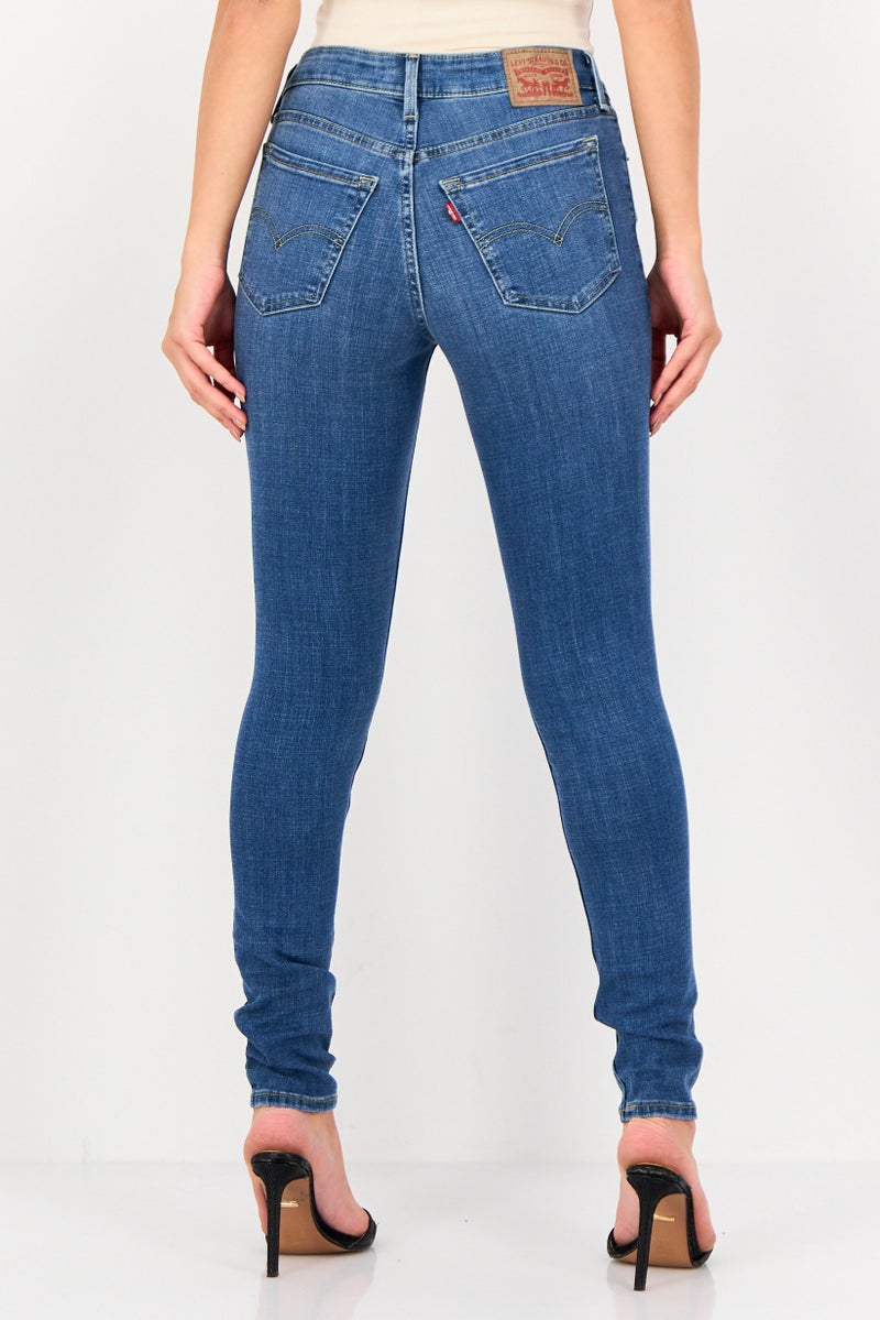 Levi's جينز ضيق للنساء، مغسول وقابل للتمدد، أزرق - Image 3