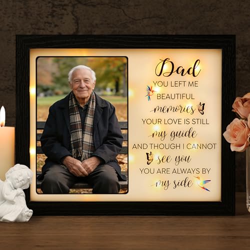 Fabuday Sympathy LED Shadow Box 4x6 Picture Frame - Memorial Gifts for Loss of Dad, Grandfather; Bereavement Gifts in Memory of Loved One - Image 1