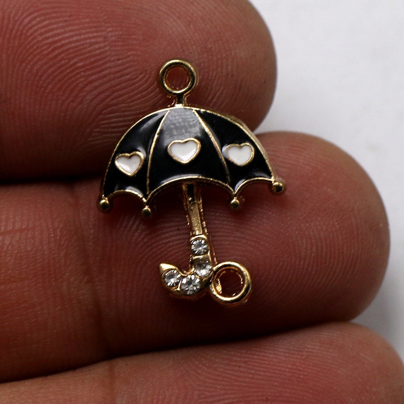 💍 مجوهرات مفاتيح وأساور وعقود على شكل مظلة من س كة باللون الأسود عدد ١٠ قطع - Image 5