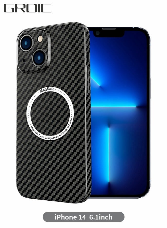 GROIC Compatible with iPhone14 Case,Carbon Fiber Slim Phone Shell Compatible with MagSafe Accessories,Shock Resistant Phone Case Support Wireless Charging Phone Cover 6.1 Inch - Image 1