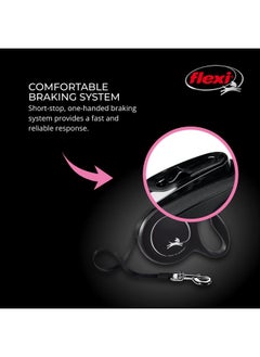 Flexi FLEXI New Classic Cord Retractable Dog Leash for Small Dogs up to 26 lbs. - 16 ft., Black | Tangle-Free Pet Walking Leash with One-Handed Brake, Pause, Lock|German Quality Product  - Image 4