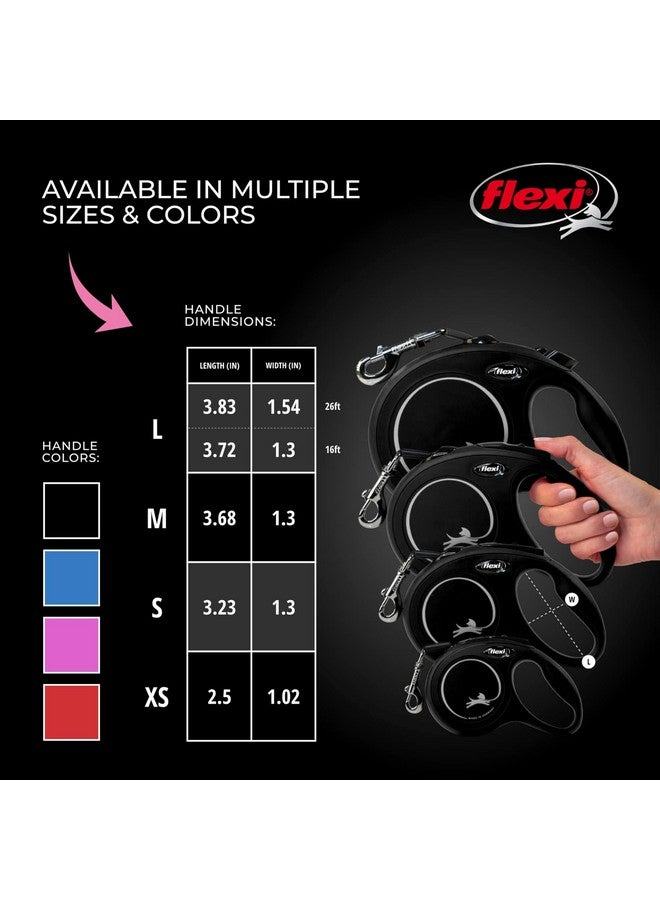 فلكسي مقود FLEXI New Classic القابل للسحب للكلاب الصغيرة التي يصل وزنها إلى 26 رطلاً - 16 قدمًا، أسود | مقود مشي للحيوانات الأليفة خالٍ من التشابك مع فرامل بيد واحدة وإيقاف مؤقت وقفل | منتج بجودة ألمانية - Image 5