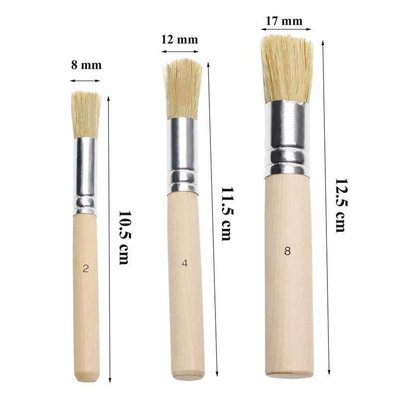 Penta Angel Wooden Stencil Brush Set 3Pcs Natural Bristle Template Paint Brushes for Acrylic Oil Watercolor Art Painting on Wood Wall Paper and Crafts Project DIY - Image 2