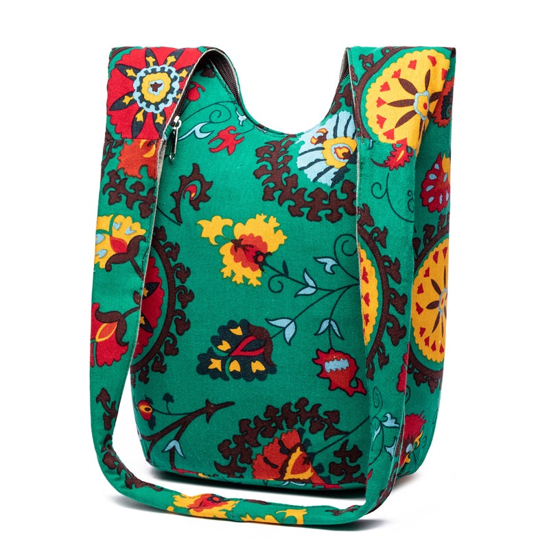 Coton Pose Women Shoulder Handbags Fashion canvas Hippie Crossbody Bags Bohemian Animal Prints Hobo Bags (Yellow) - Image 2