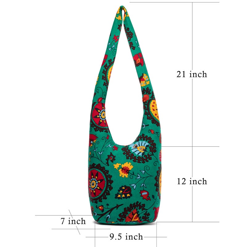 Coton Pose Women Shoulder Handbags Fashion canvas Hippie Crossbody Bags Bohemian Animal Prints Hobo Bags (Yellow) - Image 3