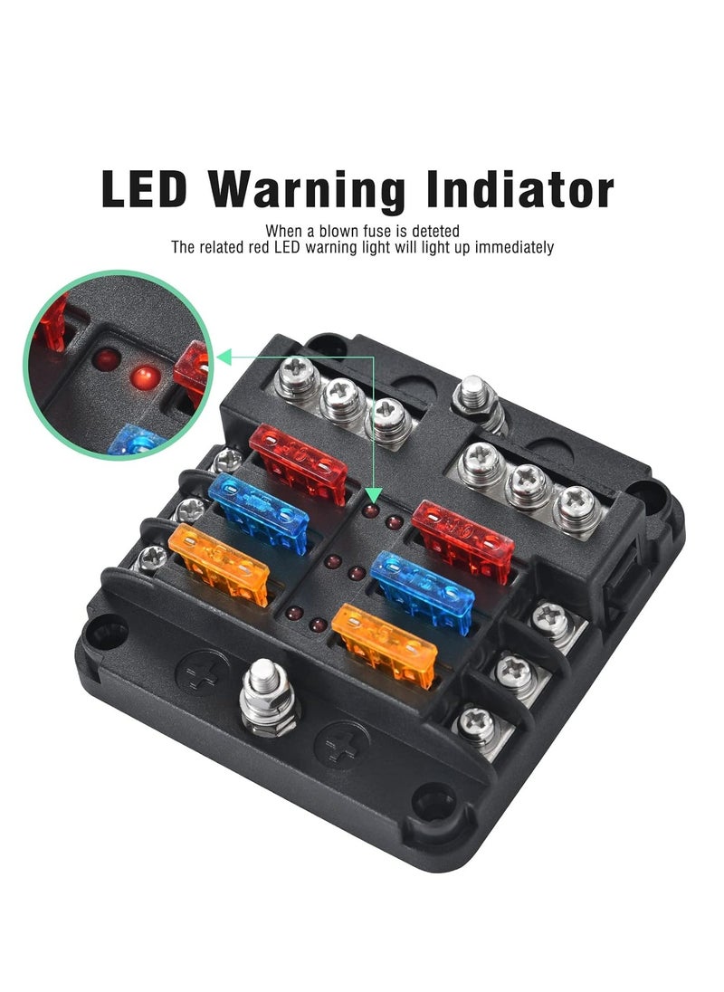 أوزيغالور - مجموعة الصمامات البحرية المقاومة للماء ذات 6 اتجاهات مع مؤشر LED للمركبات والقوارب بجهد 12 فولت/24 فولت. - Image 1