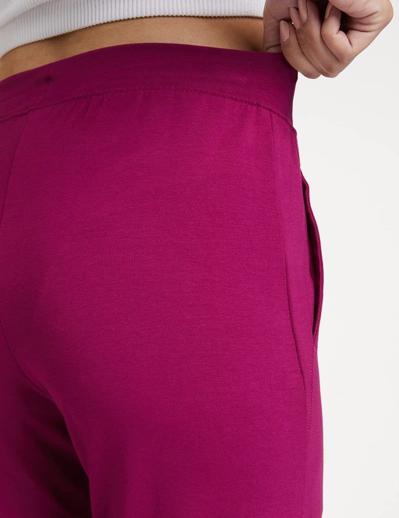 Van Heusen Women Lounge Pants - Cotton Elastane - Smart Tech, Easy Stain Release, Wicking_55303_Burgundy_M - Image 4
