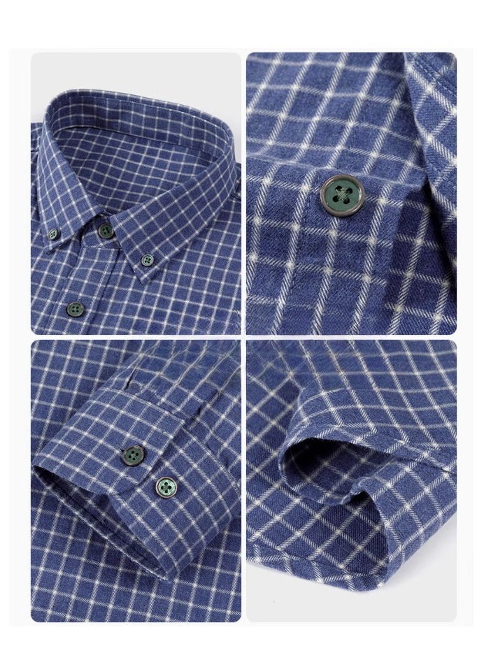 Tucano - Men's Long Sleeved Pure Cotton Casual Plaid Shirt - Image 1