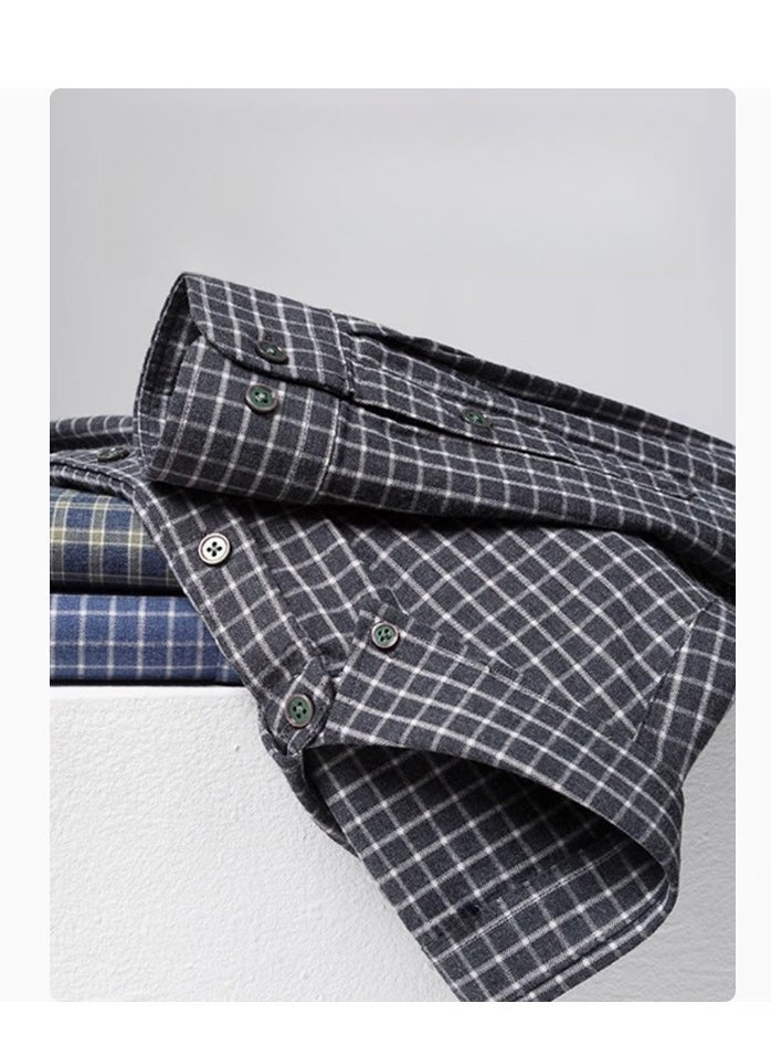 Tucano - Men's Long Sleeved Pure Cotton Casual Plaid Shirt - Image 1