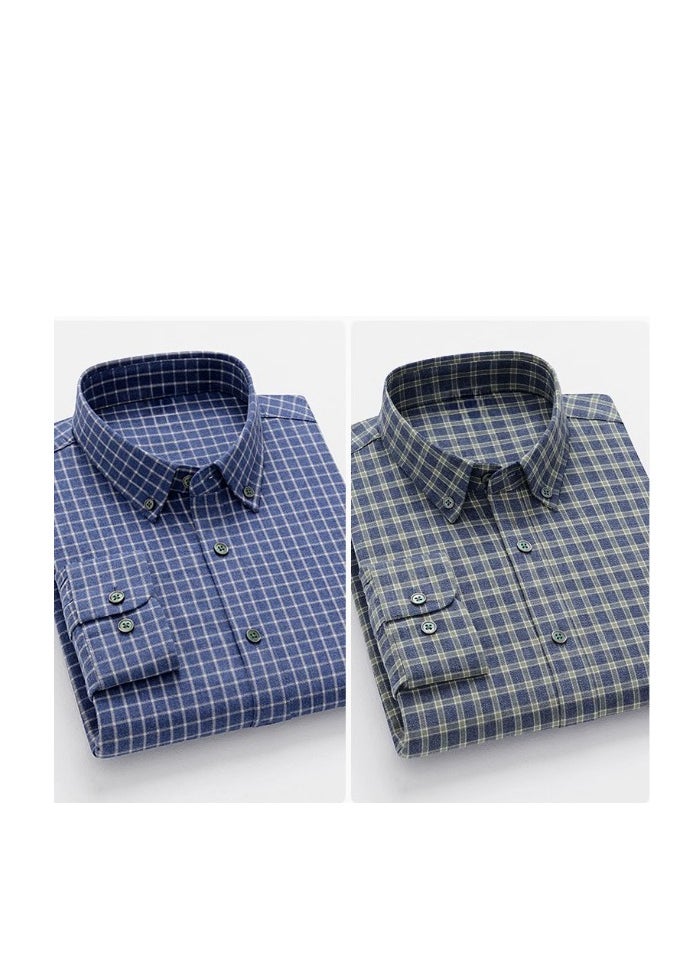 Tucano - Men's Long Sleeved Pure Cotton Casual Plaid Shirt - Image 1