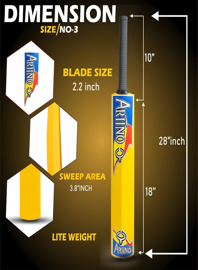 ARTINO The Rock PVC Cricket Bat Size 3 for Age Group 7-8 Years PVC/Plastic Cricket Bat Best use with Tennis and Wind Ball - Image 1