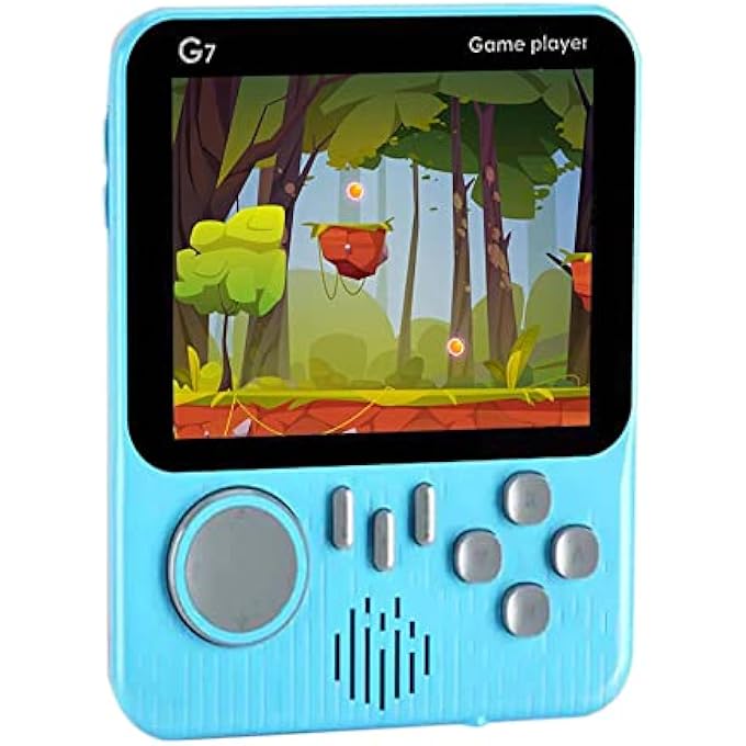 G7 ULTRA-THIN RETRO HANDHELD GAME CONSOLE  3.5" LCD SCREEN, BUILT-IN 666 CLASSIC FC GAMES, TV OUTPUT, RECHARGEABLE BATTERY, PORTABLE GAME BOX FOR KIDS & ADULTS (BLUE) - Image 2