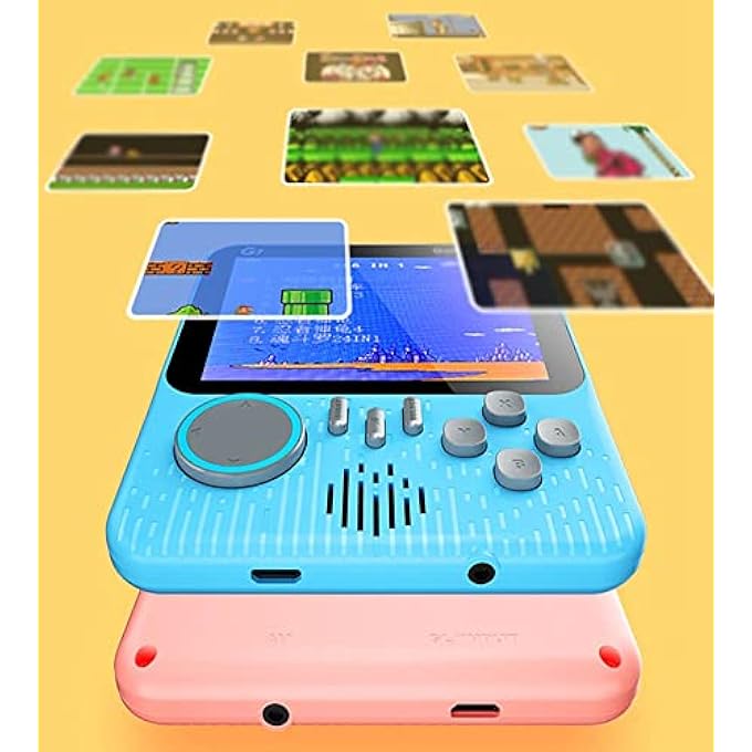 G7 ULTRA-THIN RETRO HANDHELD GAME CONSOLE  3.5" LCD SCREEN, BUILT-IN 666 CLASSIC FC GAMES, TV OUTPUT, RECHARGEABLE BATTERY, PORTABLE GAME BOX FOR KIDS & ADULTS (BLUE) - Image 5