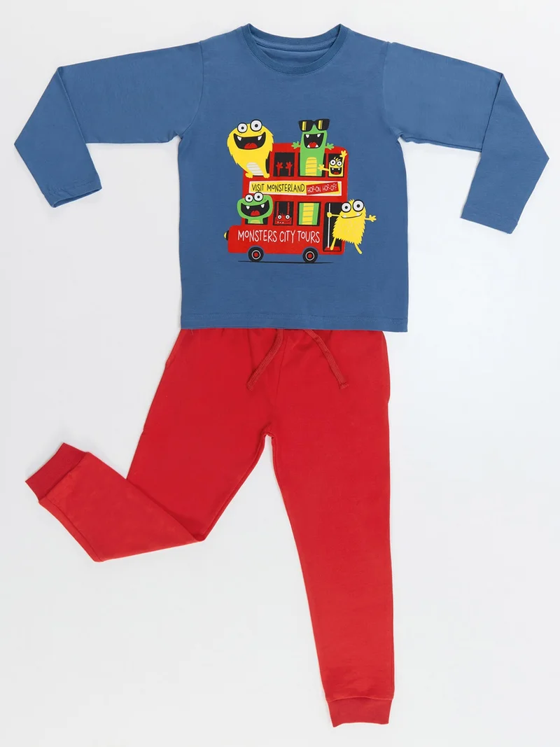 Denokids Monster Tours Boy T-Shirt Pants Set