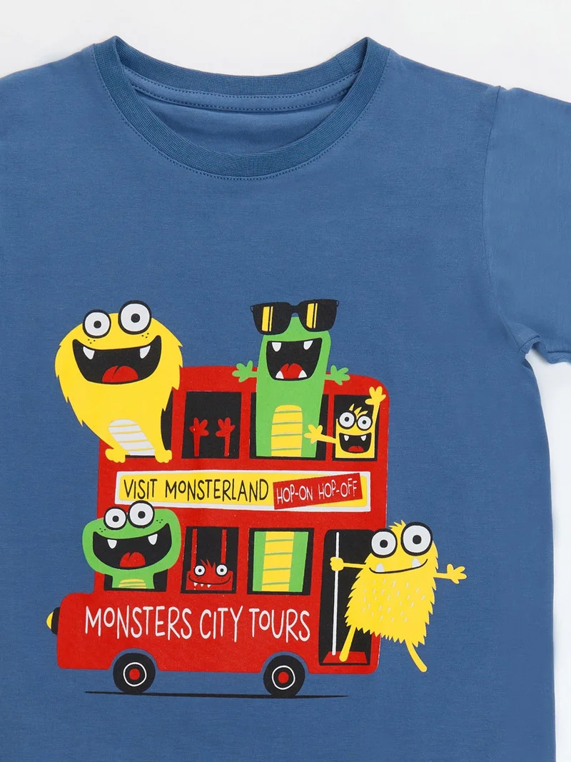 Denokids Monster Tours Boy T-Shirt Pants Set