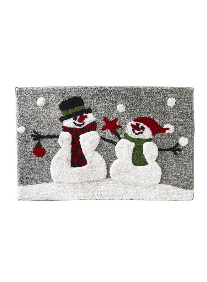 SKL Home Christmas Woodland Winter Snowman Rug for Bath/Kitchen & Gift, Multi - Image 1