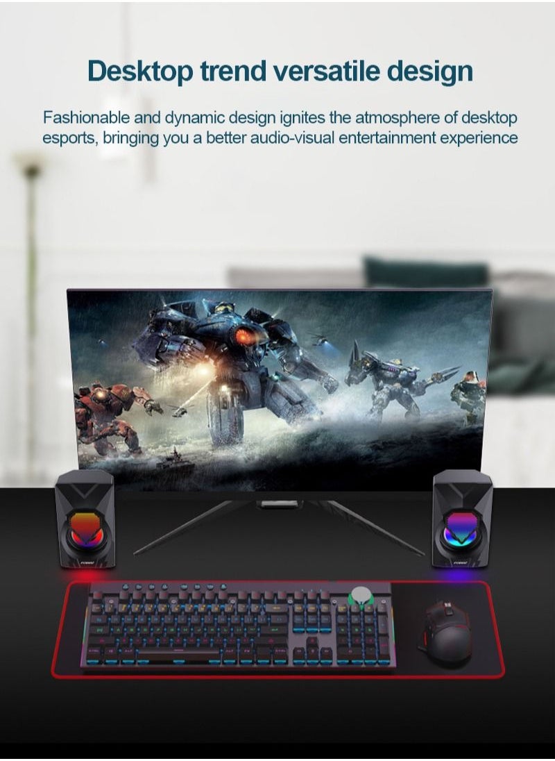 فوريف - مصغرة RGB PC المتكلم، السلكية سطح المكتب USB السلطة المتكلم للهاتف / الكمبيوتر اللوحي / الكمبيوتر / الكمبيوتر المحمول - Image 1
