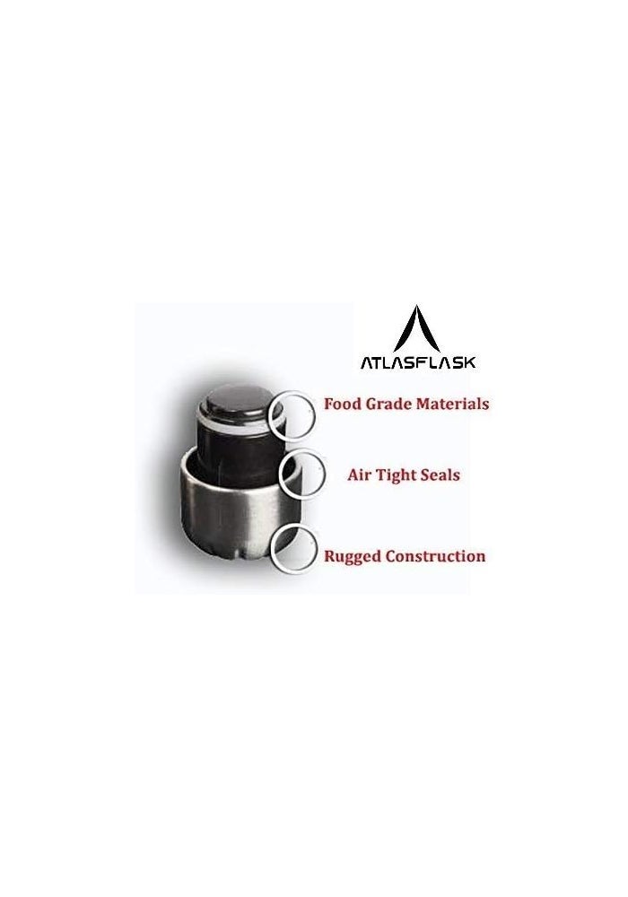 Atlasware Stainless Steel Vacuum Bottle - 220ml - Unbreakable Design - Image 3