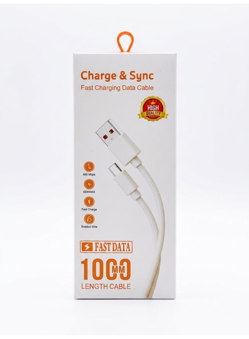 65W Fast Charging USB to Type-C Cable - 1 Meter Length - Image 3