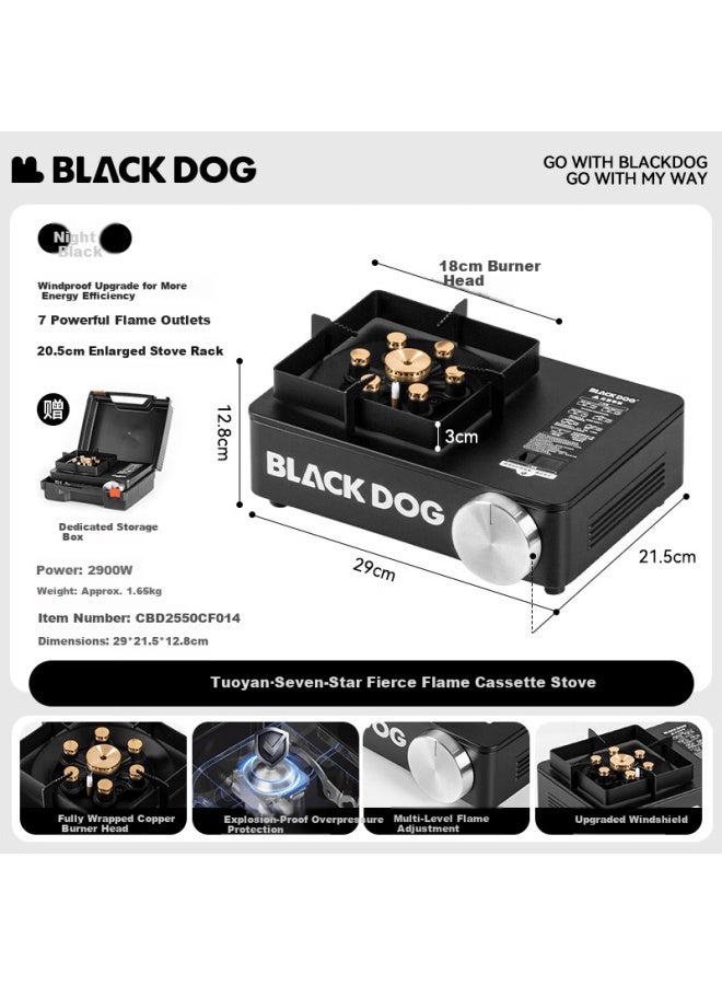 Black Dog Seven-star High Flame -proof Seven-core Seven-burner Gas Stove With Storage Box - Image 1