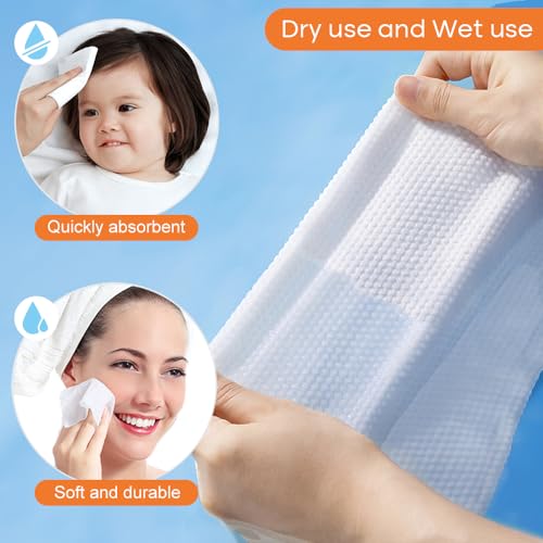 SUNLAND Disposable Face Towels Clean Face Tissue Super Soft for Sensitive Skin，Makeup Remover Dry Wipes，No Lint and Degradable 160 Count 2 Pack - Image 2