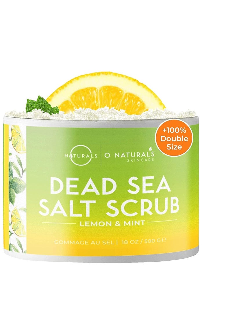 O Naturals O Naturals Lemon Scrub & Grapefruit Exfoliating Dead Sea Salt Scrub Bundle 18 Ounce Each.  - Image 2