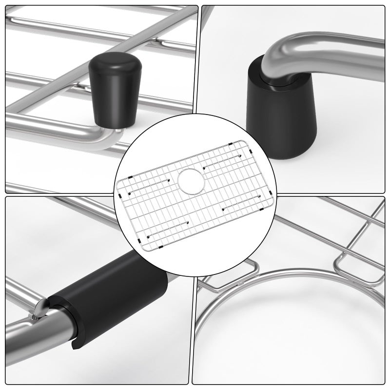Fritoing Stainless Steel Sink Grid and Protectors for Bottom of Kitchen Sink, 26" x 14" with Rear Drain for Single Sink Bowl, for sink protectors for kitchen sink stainless steel - Image 4