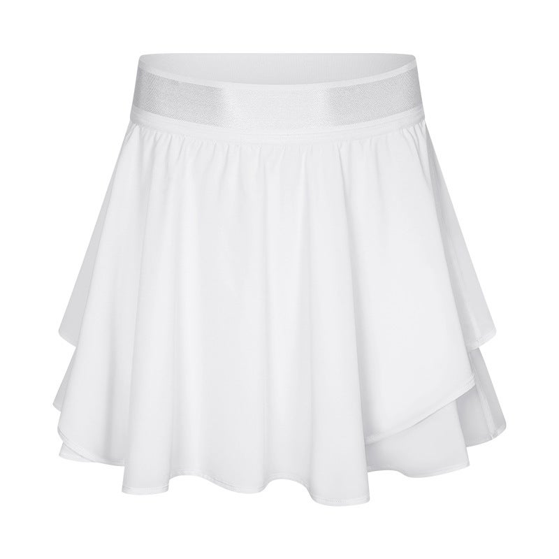 Generic Summer Elastic Sports Skirt-Shorts with Pockets DK330 White  - Image 1