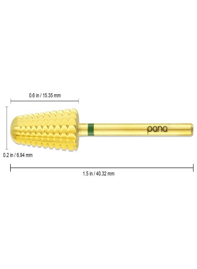 Pana USA #1 PANA Volcano Shaped Nail Carbide Bit - 3/32" - One Way (Coarse, Gold) - Image 2