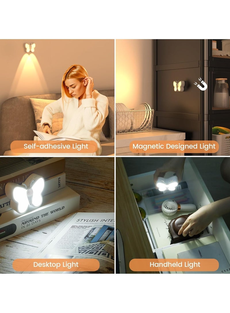 general Motion Sensor Led Night Lights 2 Pack Rechargeable Dimmable Butterfly Design with Adjustable Brightness Smart Spotlight for Kids Room Hallway Stairs Bathroom - Image 2