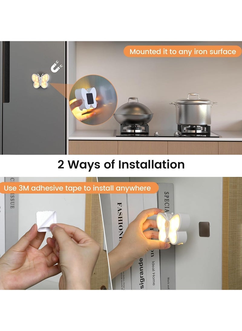 general Motion Sensor Led Night Lights 2 Pack Rechargeable Dimmable Butterfly Design with Adjustable Brightness Smart Spotlight for Kids Room Hallway Stairs Bathroom - Image 4