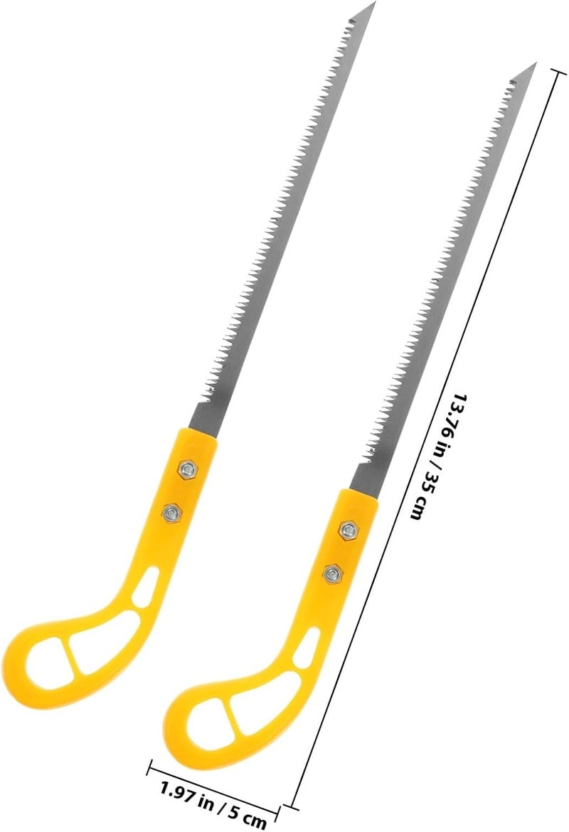 3pcs Portable Mini Handsaw Set with Sharp Japanese Pull Saw Blades, Yellow Plastic Handle, Hand Saw for Wood Cutting, Tree Pruning and Gardening Tools for Camping and Home - Image 2