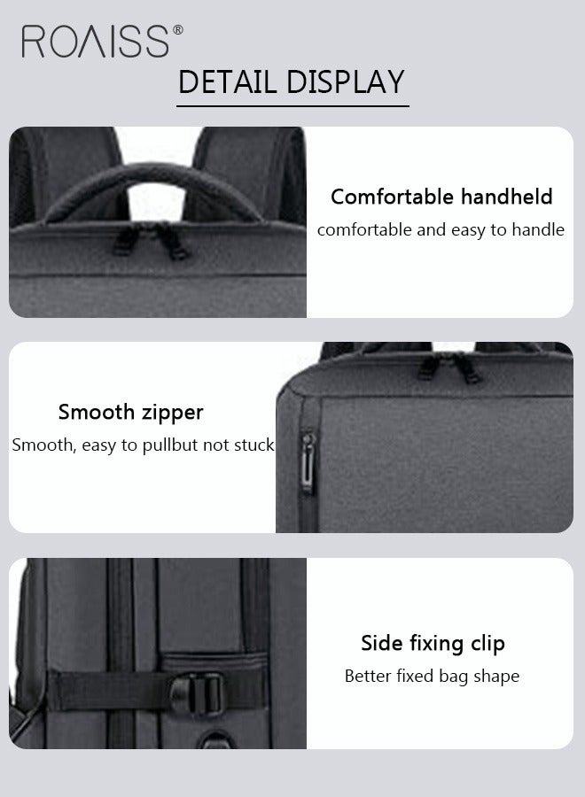 Scalable Large Capacity Laptop Backpack Business Backpack College Waterproof Travel Backpack Suitable for 17 Inch Laptops for Men and Women with USB Charger Black