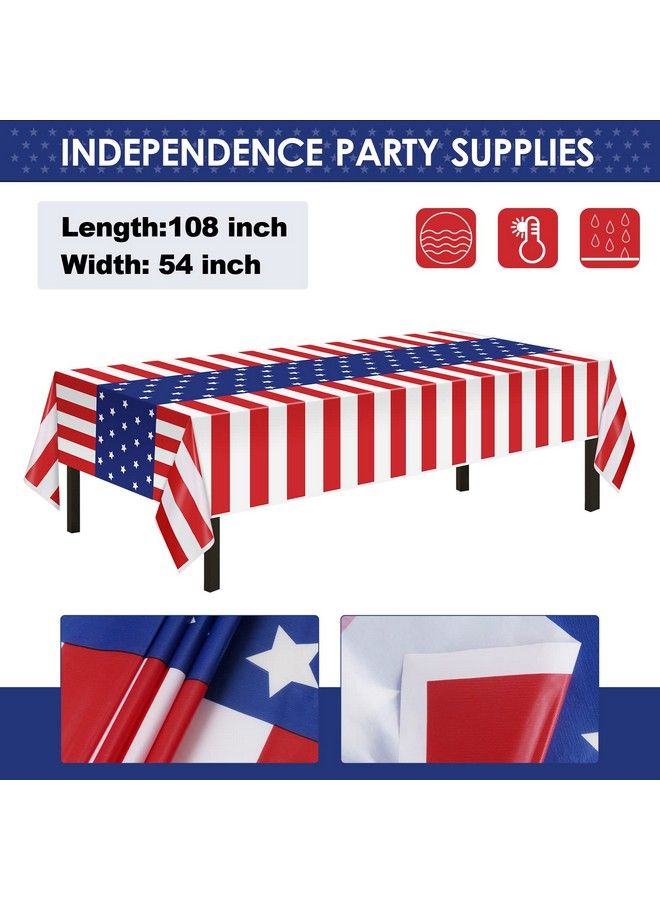 Childom Patriotic Party Supplies152Pcs American Flag Themed Party Set4Th Of July Decorationsamerican Flag Tablecloths4Th Of July Plates Cupsred White And Blue Decor For Fourth Of July Party Outdoor - Image 4