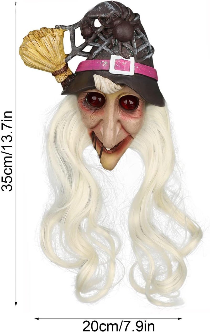 comfrt Halloween Decoration Resin Wig Witch Pendant Led Lights Halloween Party Pendant Halloween Party Props Bedroom Kitchen Living Room Home Decor - Image 3