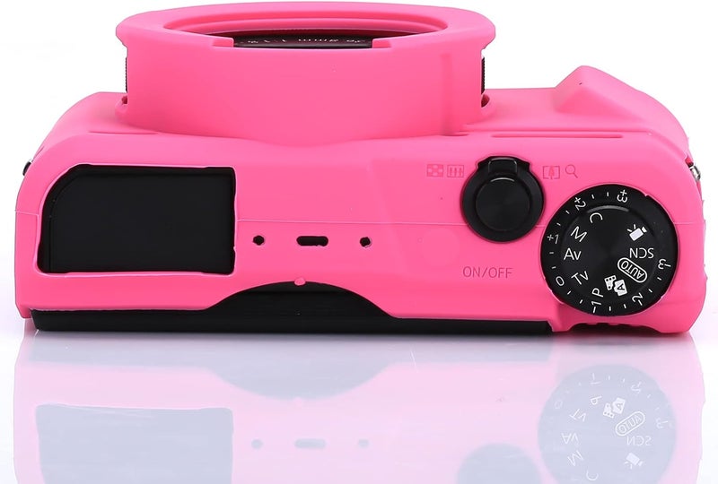 Yisau G7X Mark II Camera Case, G7X Removable Lens Cover Silicone Cover for Canon PowerShot G7X ii, G7X Accessories, Lightweight Rubber Soft Silicone Case - Rosered - Image 5