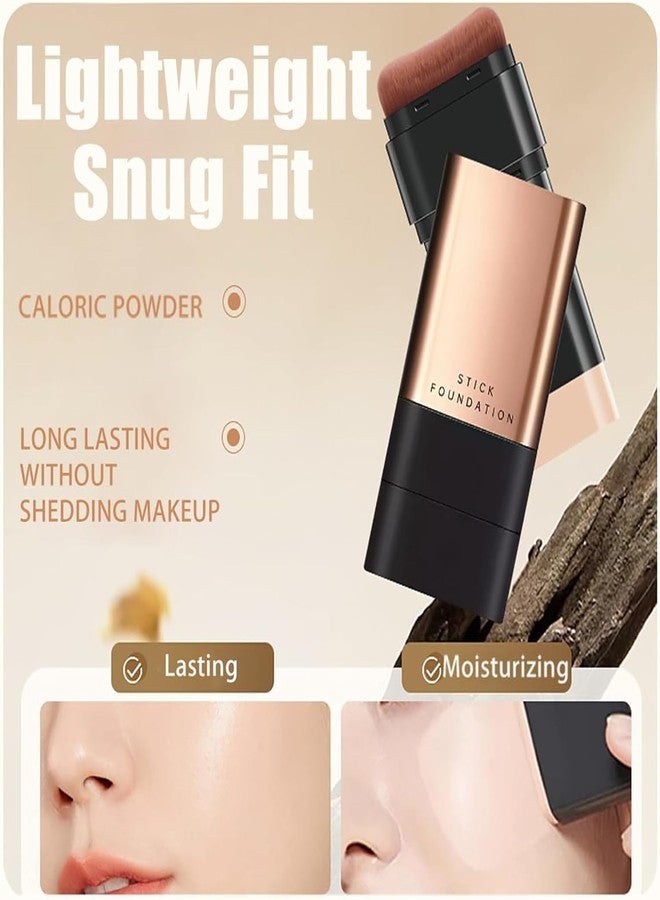 CLOUDTAB 2-in-1 Korean Anti-Wrinkle Foundation Stick with Brush, Waterproof, Long-Lasting Double Head Makeup Stick, Flawless Coverage for Wrinkle Repair & Blemish Conceal, Natural Color - Image 4