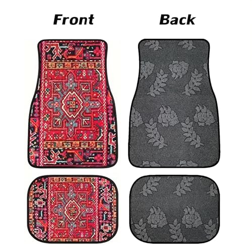 EOHMAK Car Floor Mats Non-Slip Automotive Floor Mats All-Weather Front Rear Car Floor Foot Mat Sets of 4 Pieces Foot Mats Rugs Carpet for Car Trucks SUV Sedans (Red) - Image 3