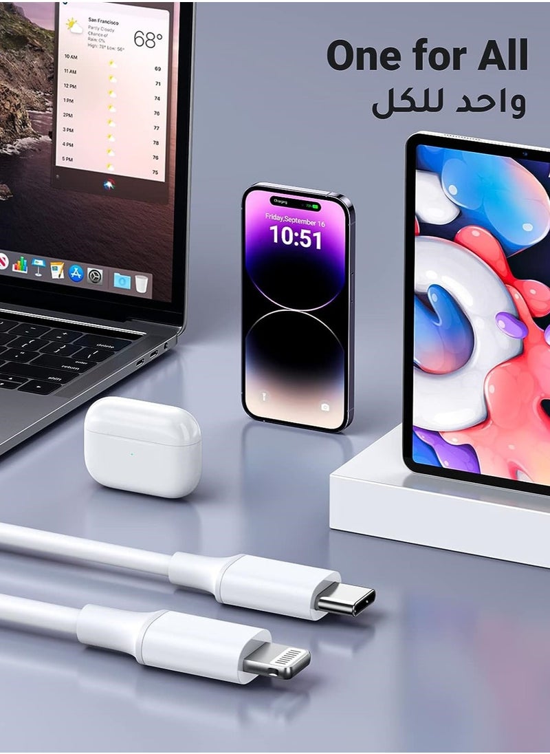 كابل شاحن iPhone 1M [معتمد من MFi] كابل USB C إلى Lightning شحن سريع توصيل الطاقة PD 20W كابل iPhone لـ iPhone 14/14 Pro/14 Plus/14 Pro Max، iPad Pro، iPhone 8-13 جميع السلاسل - pzsku/Z7428049BB23CE355683BZ/45/_/1695330942/ae977432-83ca-401c-98c5-2ba6aa95ec08