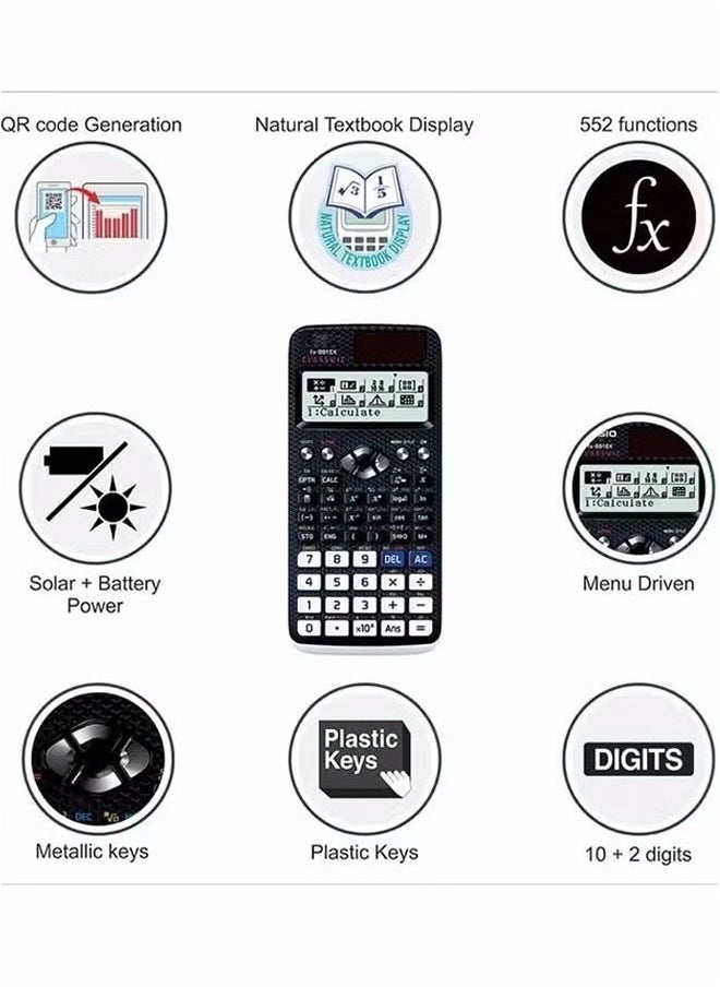 Generic FX-991EX-W-DT Scientific Calculator Black  - Image 5